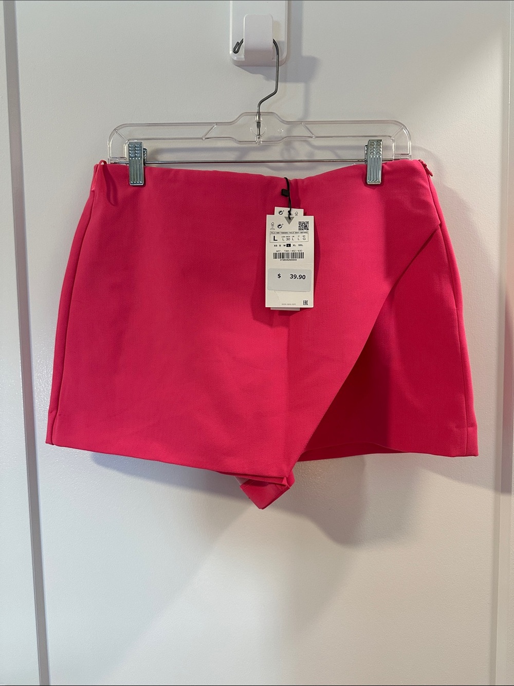 Zara Bright Pink Wrap-Front Skort